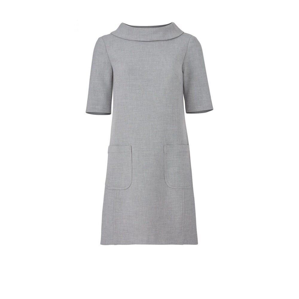Trina Turk Maleko Dress Gray Peter Pan Collar Shift Size 6